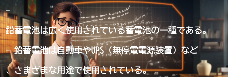 鉛蓄電池の使用例の要点まとめ