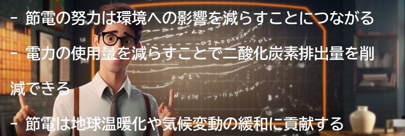節電の努力がもたらす環境への影響の要点まとめ