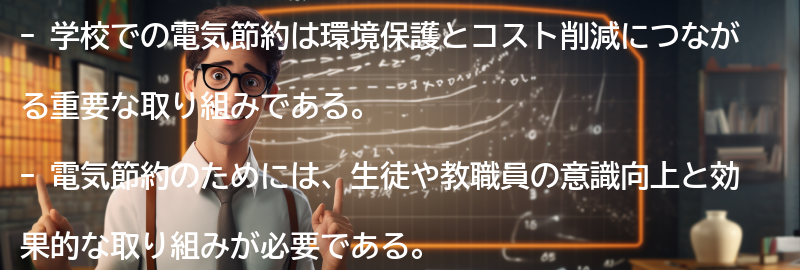 学校での電気節約の重要性の要点まとめ