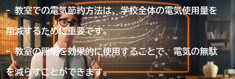 教室での電気節約方法の要点まとめ