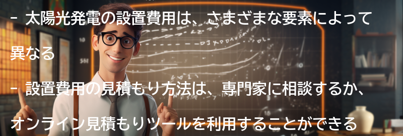 設置費用の見積もり方法の要点まとめ