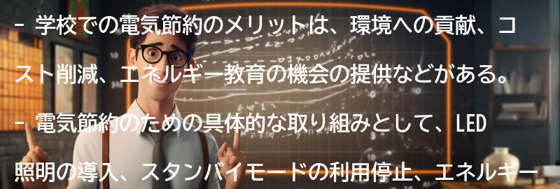 学校での電気節約のメリットの要点まとめ