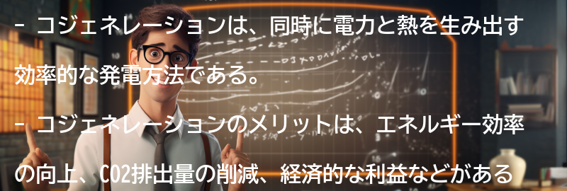 コジェネレーションのメリットの要点まとめ
