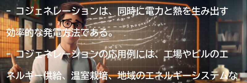 コジェネレーションの応用例の要点まとめ