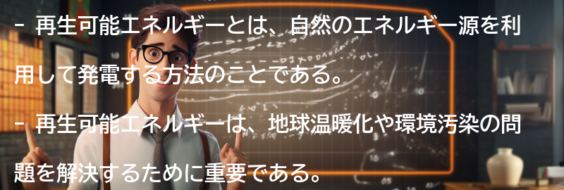 再生可能エネルギーとはの要点まとめ