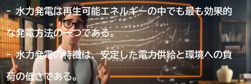 水力発電の特徴と利用方法の要点まとめ