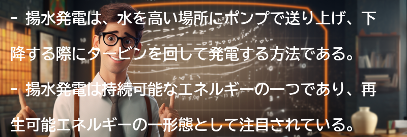 揚水発電の仕組みの要点まとめ