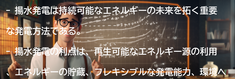 揚水発電の利点の要点まとめ