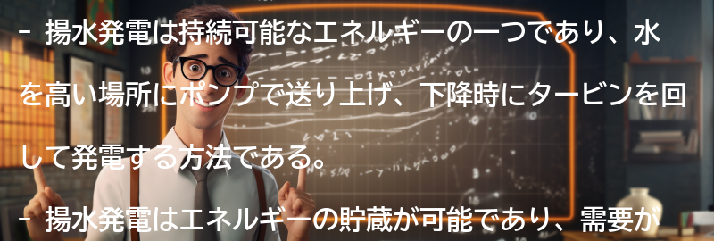 揚水発電の実際の事例の要点まとめ