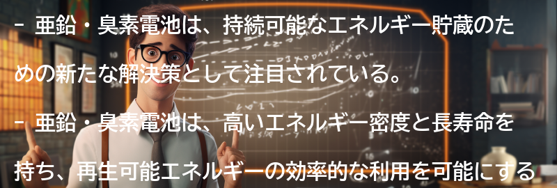 亜鉛・臭素電池の利点の要点まとめ