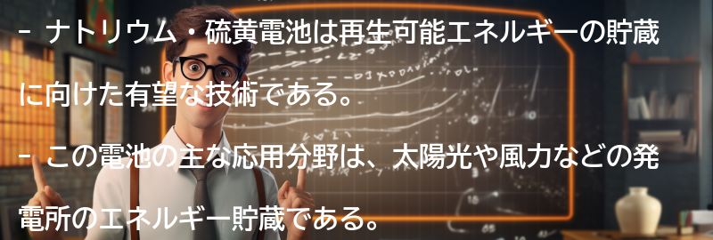ナトリウム・硫黄電池の応用分野の要点まとめ