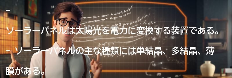 ソーラーパネルの基本知識の要点まとめ