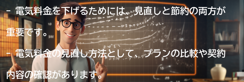 電気料金の見直し方法の要点まとめ