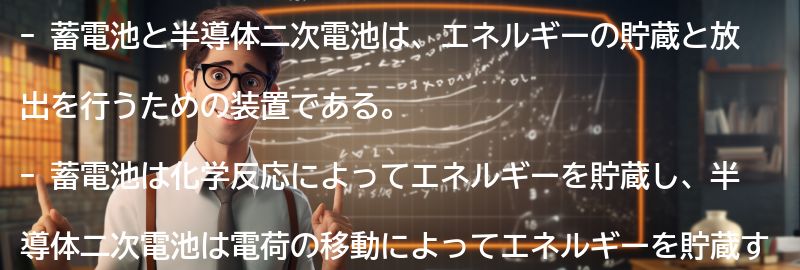蓄電池と半導体二次電池の比較の要点まとめ