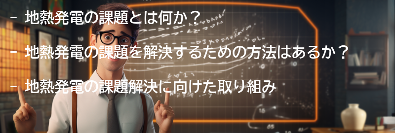 地熱発電の課題と解決策の要点まとめ