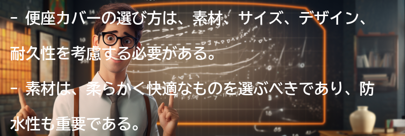 便座カバーの選び方の要点まとめ