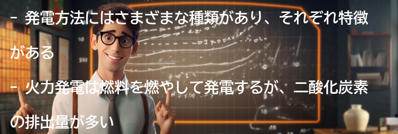 発電方法の種類とその特徴の要点まとめ