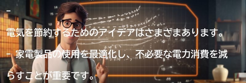 その他の電気節約のアイデアの要点まとめ