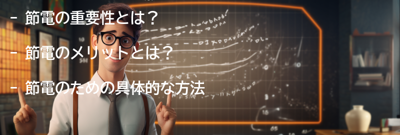 節電の重要性とメリットの要点まとめ