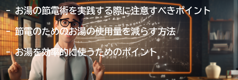 お湯の節電術の注意点とポイントの要点まとめ