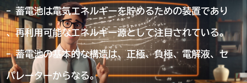 蓄電池の基本概念とはの要点まとめ