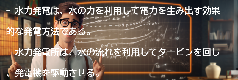 水力発電:の要点まとめ