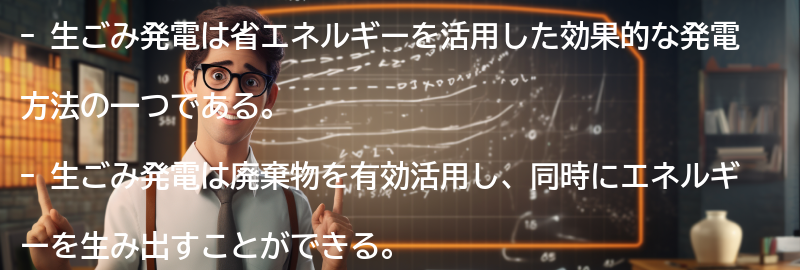 生ごみ発電:の要点まとめ