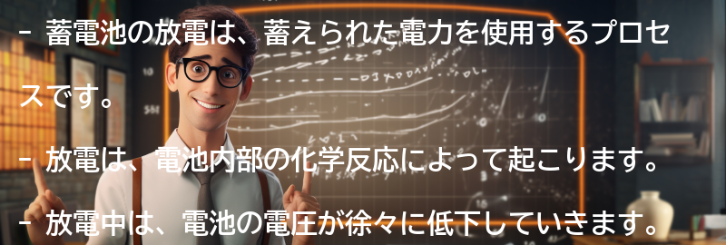 蓄電池の放電とは何ですか？の要点まとめ