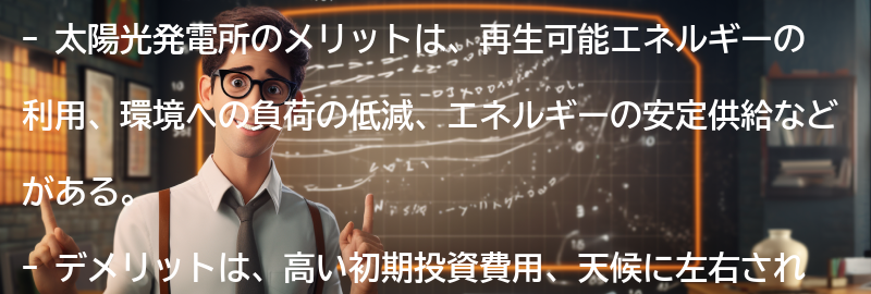 太陽光発電所のメリットとデメリットの要点まとめ