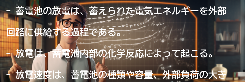 蓄電池の放電の仕組みの要点まとめ