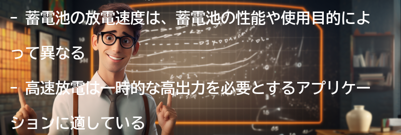 蓄電池の放電速度の影響の要点まとめ