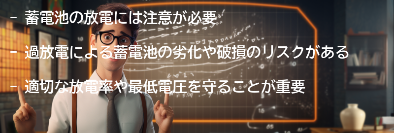蓄電池の放電による注意点の要点まとめ