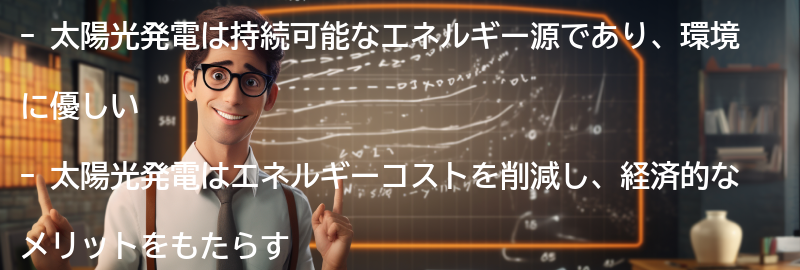 太陽光発電のメリットの要点まとめ