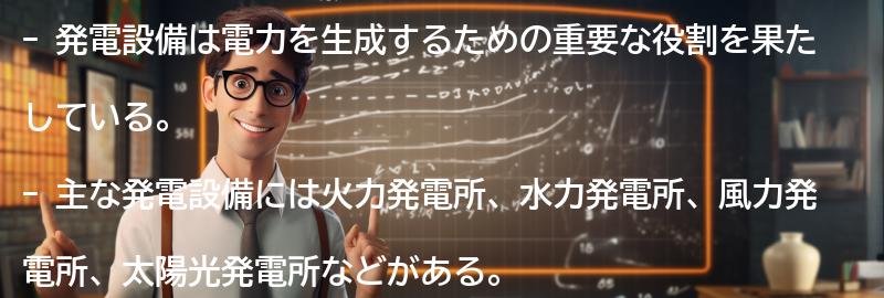発電設備の概要と役割の要点まとめ