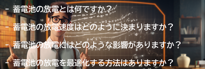 蓄電池の放電に関するよくある質問と回答の要点まとめ