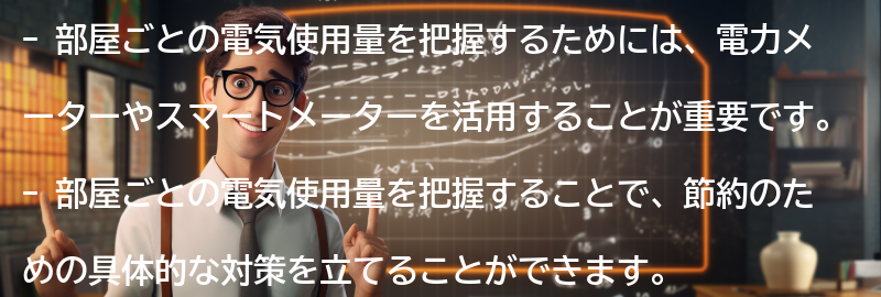 部屋ごとの電気使用量を把握する方法の要点まとめ