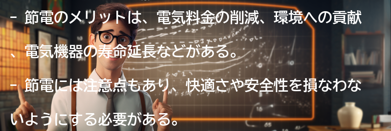 節電のメリットと注意点の要点まとめ