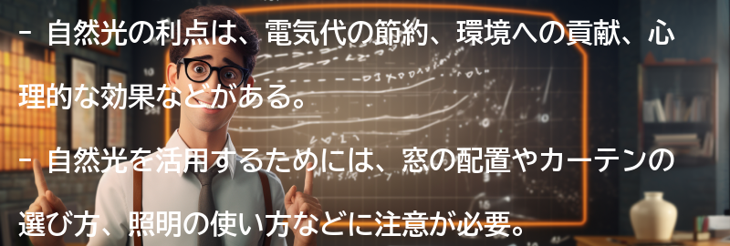 自然光の利点とはの要点まとめ