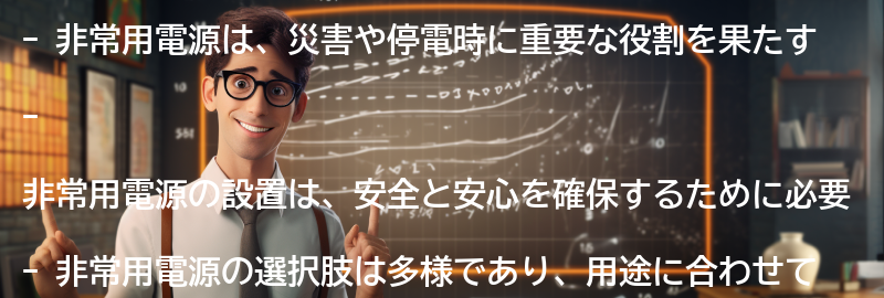 非常用電源の重要性とはの要点まとめ