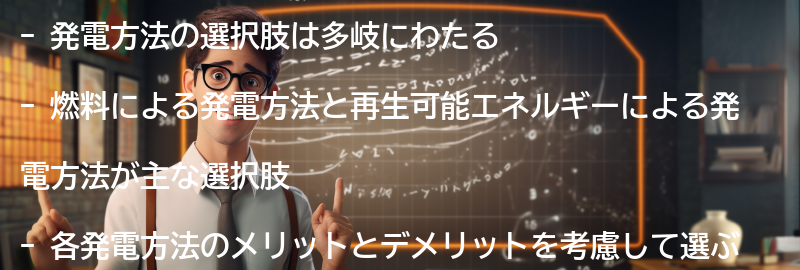 発電方法の選択肢の要点まとめ