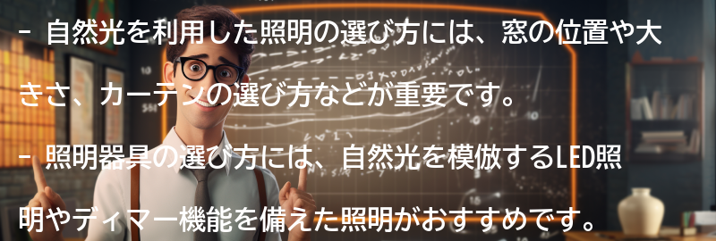 自然光を利用した照明の選び方の要点まとめ