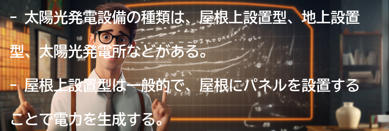 太陽光発電設備の種類の要点まとめ