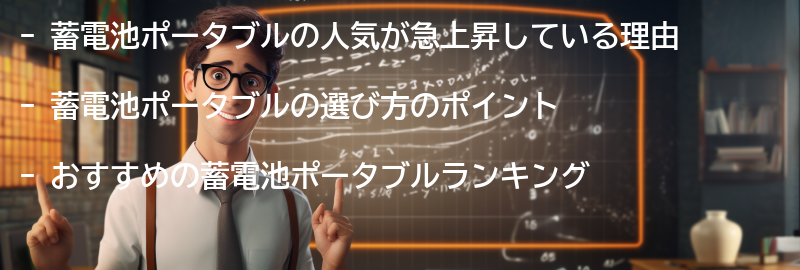 おすすめの蓄電池ポータブルランキングの要点まとめ