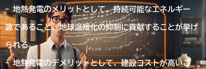 地熱発電のメリットとデメリットの要点まとめ