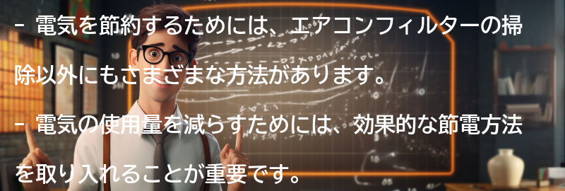 その他の節電方法の要点まとめ