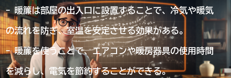 暖簾の効果と節電効果の要点まとめ