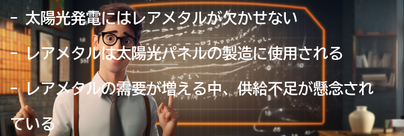太陽光発電におけるレアメタルの重要性の要点まとめ