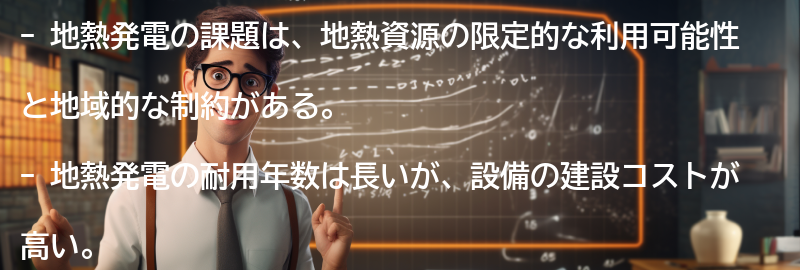 地熱発電の課題の要点まとめ