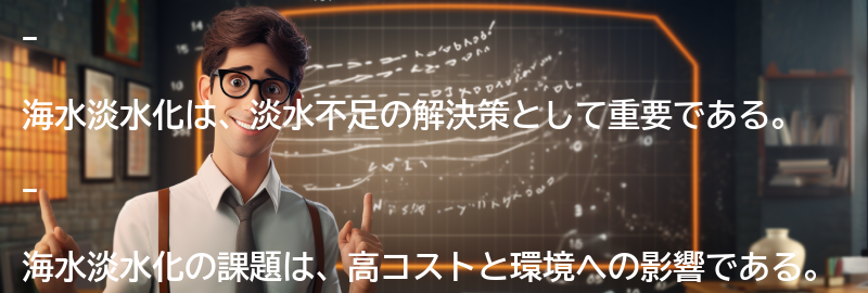 海水淡水化の重要性と課題の要点まとめ