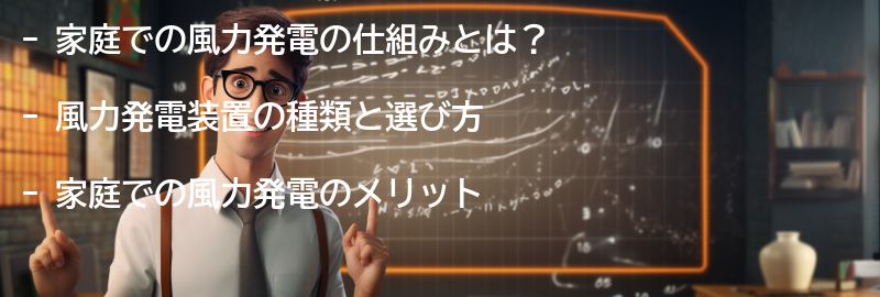 家庭での風力発電の仕組みの要点まとめ
